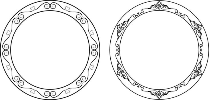 frame collection frames black on a white background , round frame vector