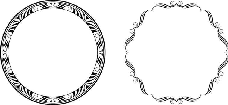 frame collection round frames black on a white background , round frames vector