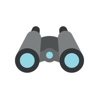 Binoculars icon in color for camping, forest, and exploration visuals. vector