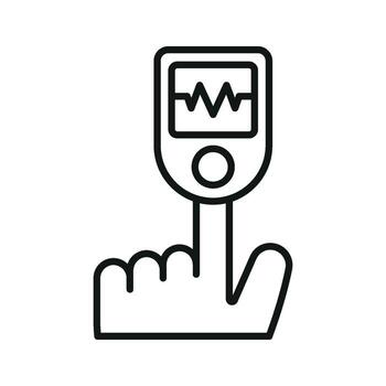 legumbres oxímetro mínimo línea icono representando oxígeno nivel cheque vector