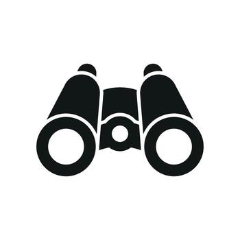 Binoculars bold glyph icon perfect for navigation and scouting tools. vector