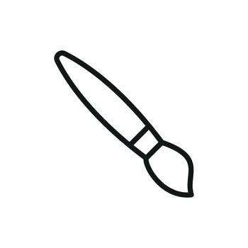Paintbrush icon in outline style representing creative, hobby, and studio visuals. vector