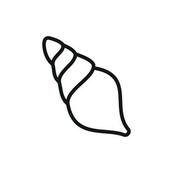 Seashell conch icon in line style for ocean, tropical, and beach visuals. vector