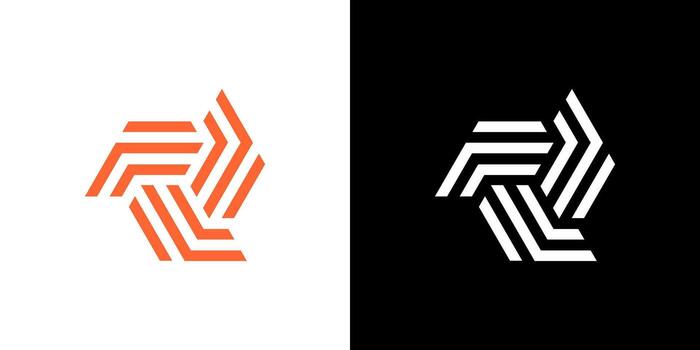 polígono hexágono geométrico logo línea resumen cubo hexagonal aislado gráfico vector