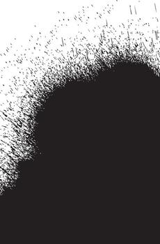 Heavy Black Ink Splatter Creating Dynamic Abstract Edge Texture vector