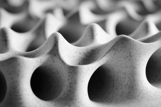 Unique textured surface showing intricate patterns and holes photo