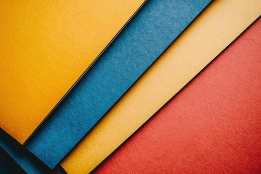 Colorful sheets of paper stacked in an organized pattern photo