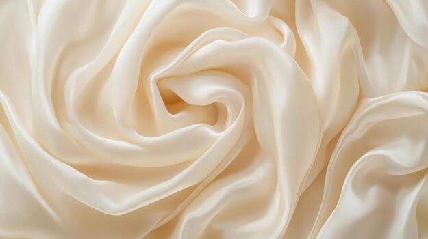 Soft cream fabric displays beautiful flowing texture photo