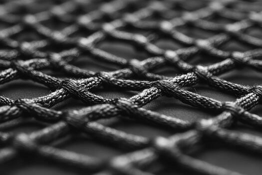 Black woven mesh fabric with intricate design details photo