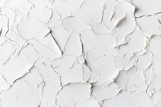 White cracked wall texture with unique patterns and depth photo