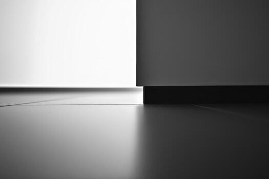 Minimalist corner of a modern room with soft lighting photo