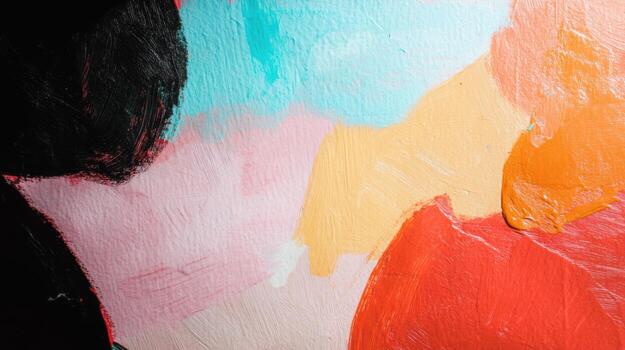 Colorful abstract painting with bold shapes and textures photo