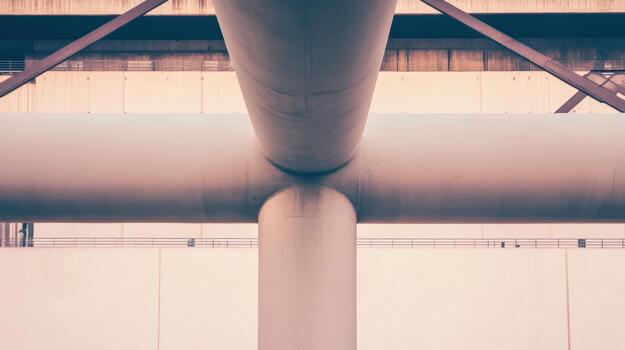 Industrial architecture captured from below in soft light photo