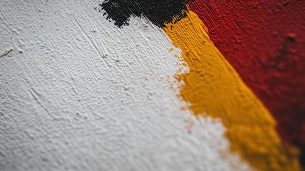 Abstract texture featuring black, red, and yellow paint photo