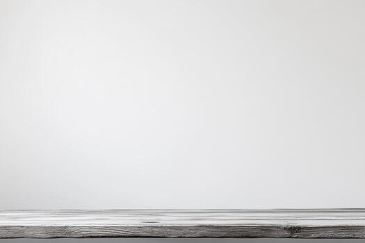 Empty shelf with a simple white backdrop for display photo