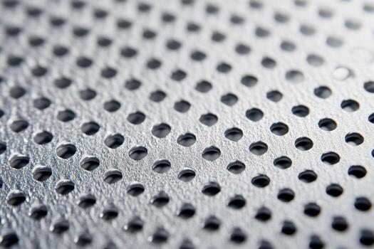 Close up of textured metal surface with round holes photo