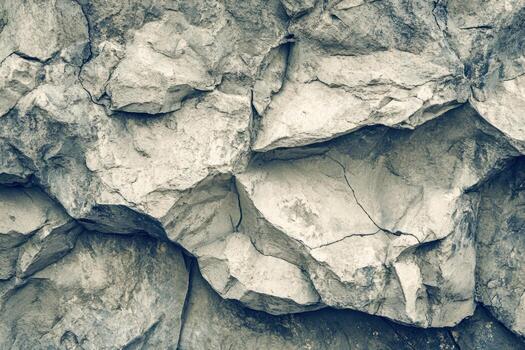 Interesting rock formation with cracks and texture in landscape photo
