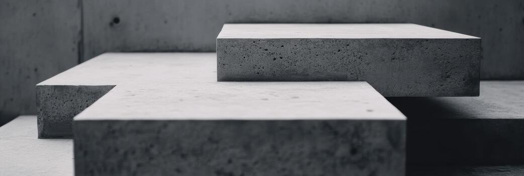 Modern concrete blocks stacked in an abstract arrangement photo