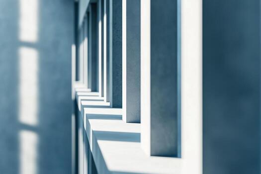 Architectural lines create depth and light in modern design photo