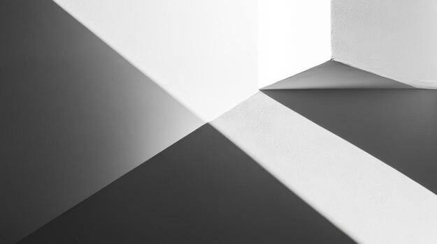Shadows create geometric patterns in a minimalist space photo