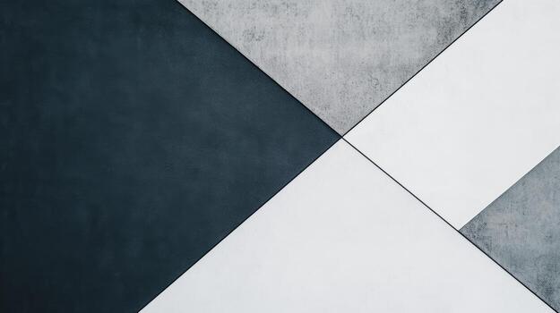 Abstract geometric pattern of black white and gray surfaces photo