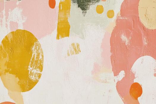 Colorful abstract mural with shapes and textures in design photo