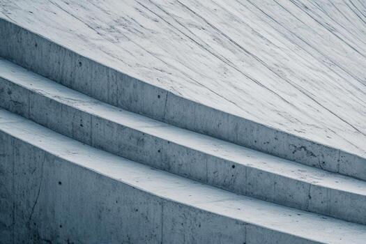 Concrete ramps create smooth surface for skateboarding or biking photo