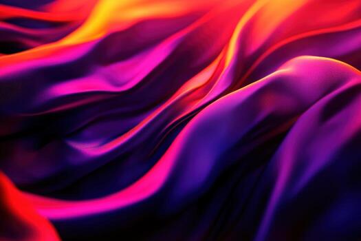 Colorful fabric waves create vibrant flow in the light photo