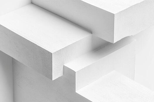 White geometric structures in modern architectural design photo