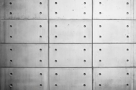 Textured concrete wall with circular holes and patterns photo