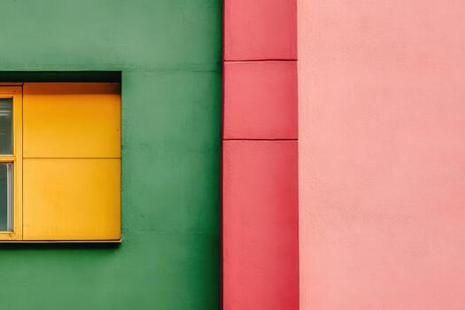 vistoso resumen diseño con brillante paredes y ventana foto