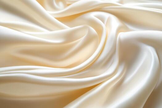 Soft white silk fabric draped elegantly on a surface photo