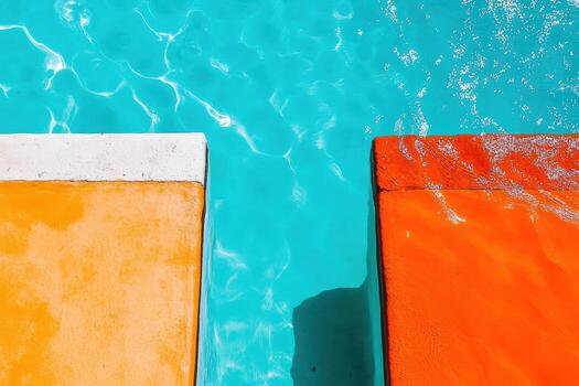 Bright colors in a serene swimming pool setting photo