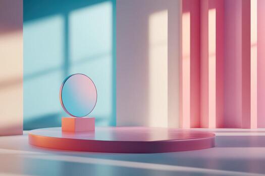 Creative space with colorful minimal design elements photo