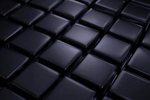 Black tiles arranged in a neat and uniform pattern photo