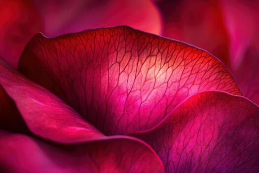 Close-up view of vibrant red rose petals in bloom photo