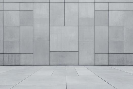 Modern gray concrete wall with a clean design in daylight photo