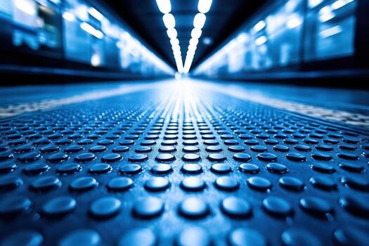 Light effects create a striking view of a subway station photo