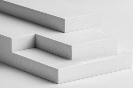 Modern geometric design with white blocks on a surface photo