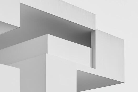 Modern architectural design of white geometric shapes photo