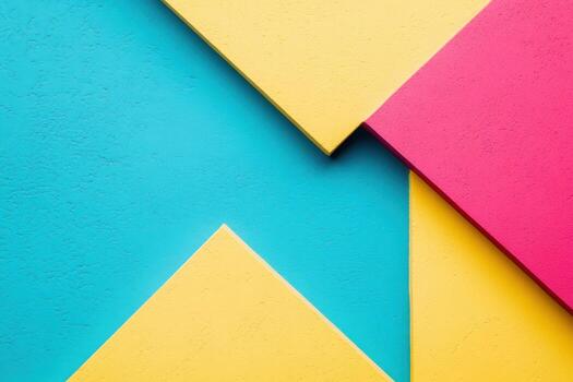 Colorful geometric shapes create modern art design photo