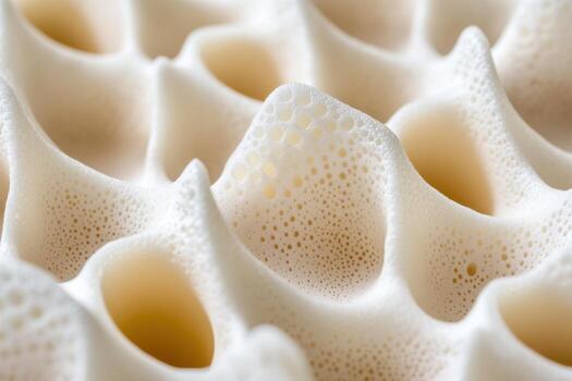 Close-up view of intricate bone texture in natural light photo