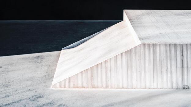 Minimalist concrete structure in modern architecture photo