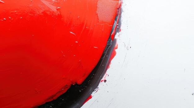 Red and black abstract paint texture with white background photo