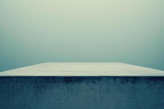 Calm gray landscape with smooth surface and hazy background photo