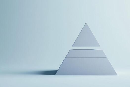 Geometric shapes stacked on a light background in modern design photo