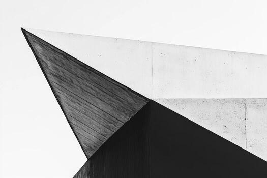 Architectural design highlighting sharp triangular shapes photo