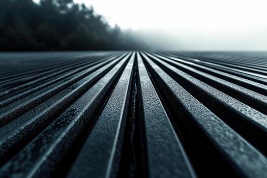 Calm morning with mist and textured surface at dawn photo