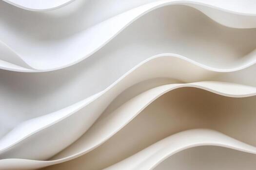 Elegant white waves of textured paper create a gentle flow photo