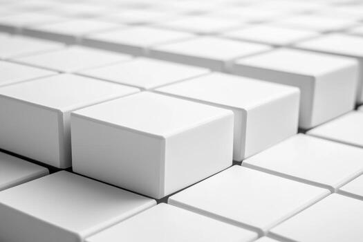 White tiles arranged in a clean, modern pattern on a surface photo